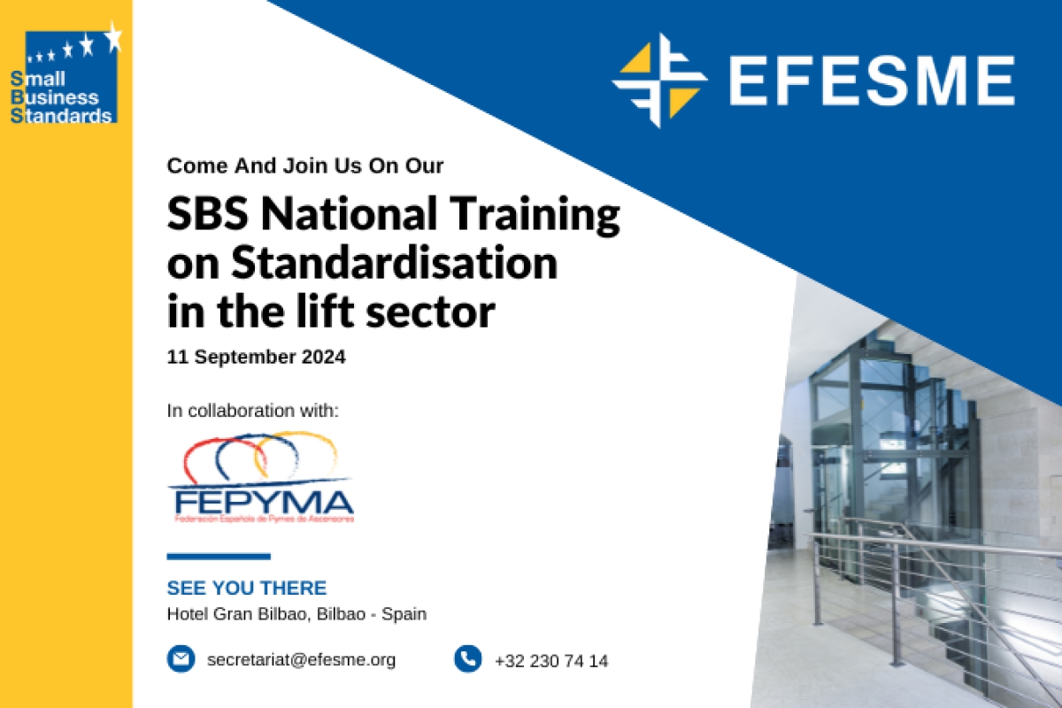 1st SBS National Training on Standardisation in the lift sector